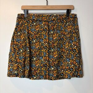 Toad&Co Chaka Skort Womens Large Black Floral Tencel Organic Cotton Active Skirt